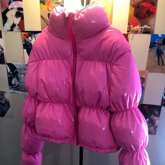 Pink bubble puffer coat - Picture 2 of 3